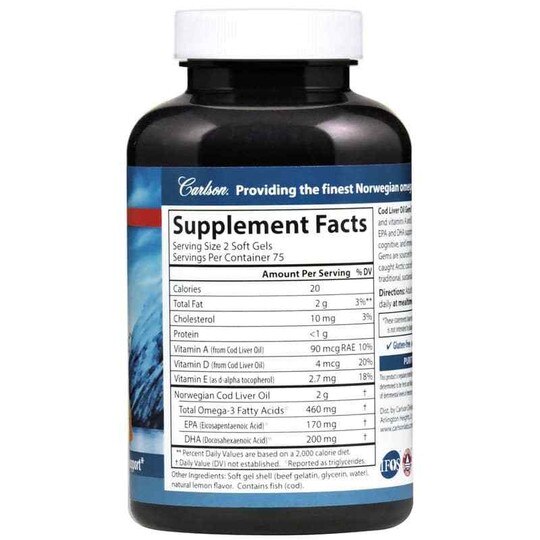 Cod Liver Oil Gems 460 Mg Omega-3s with Natural Lemon F, CL